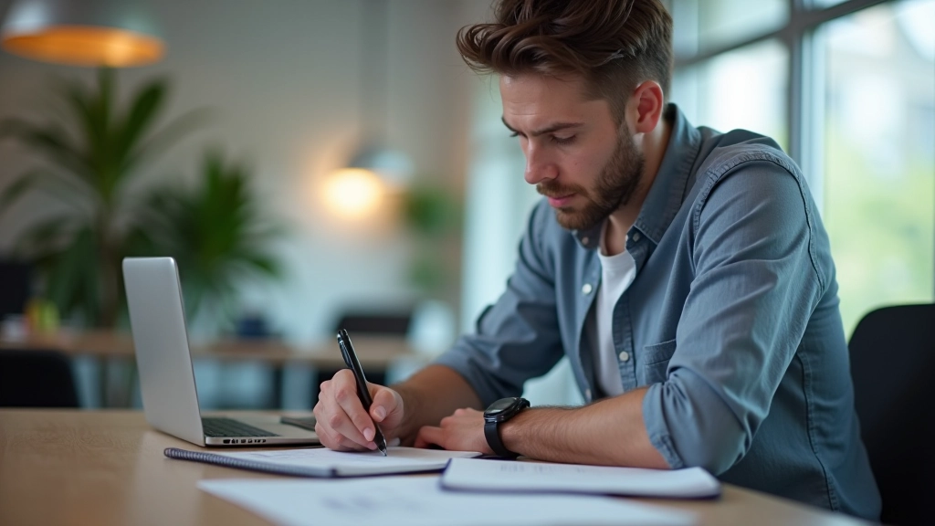 Designer arbeitet an Onboarding-Wireframes mit gestuften Funktionsebenen