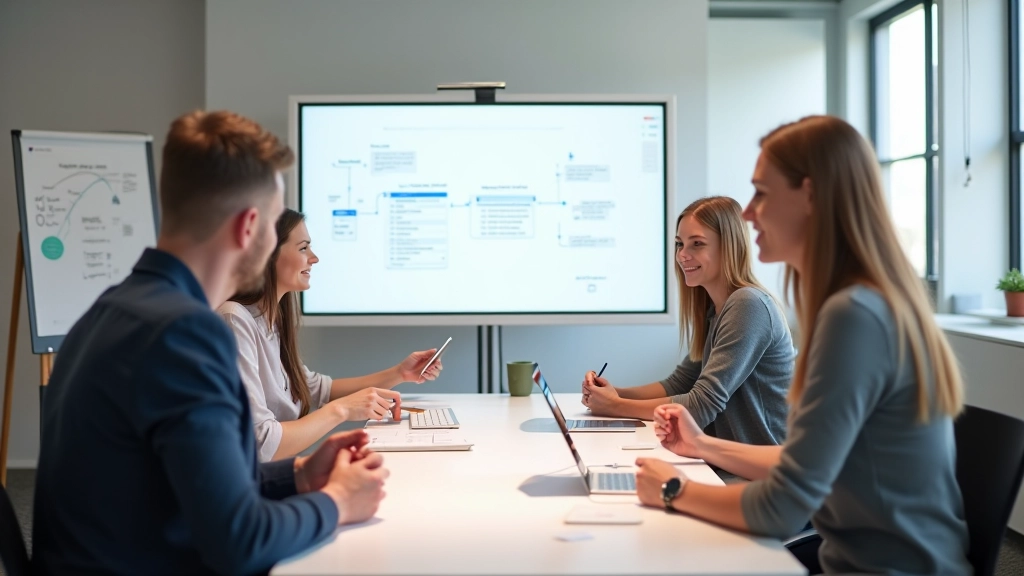Designteam arbeitet an Onboarding-Flow-Optimierung